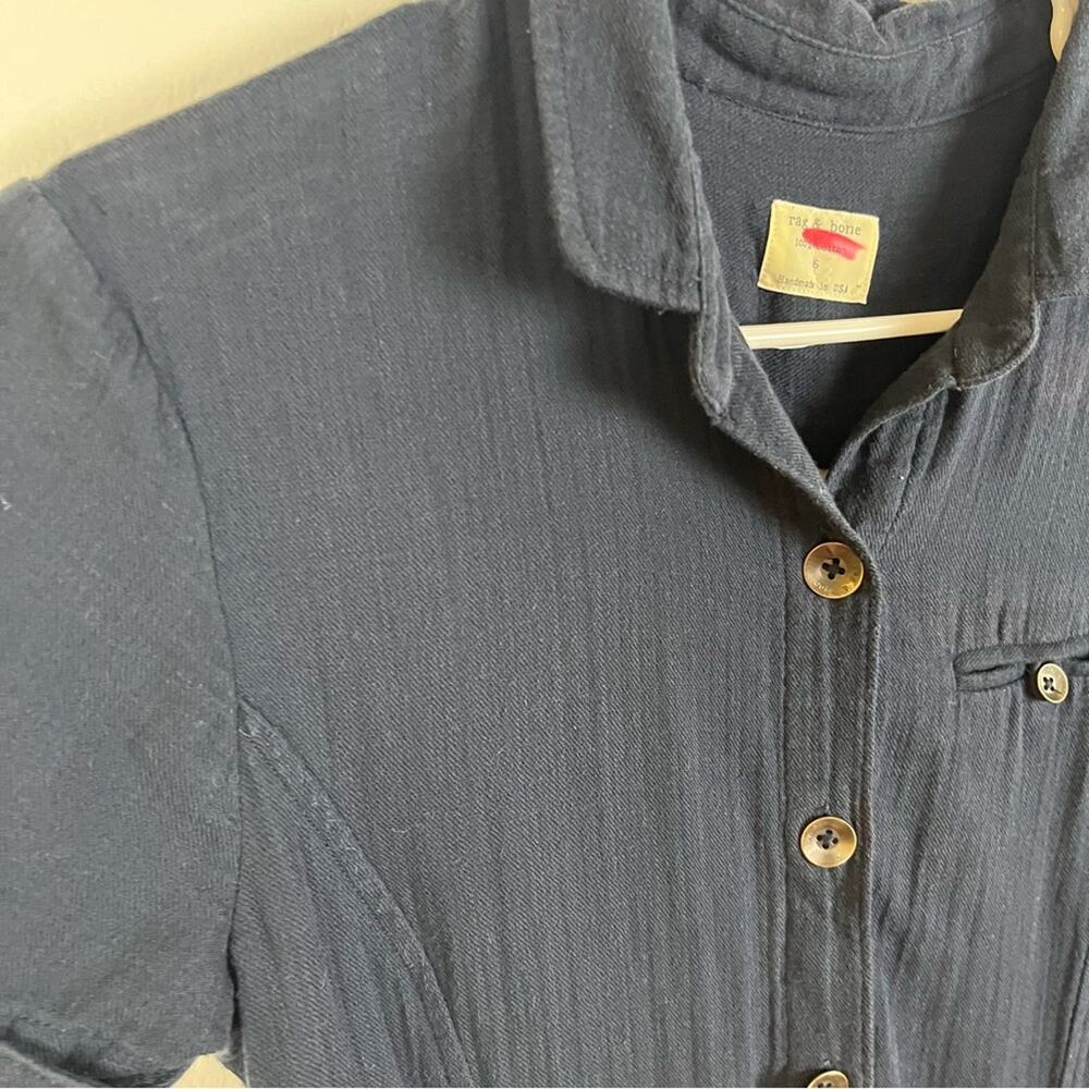 Rag & Bone Blue Button Front Romper - image 4